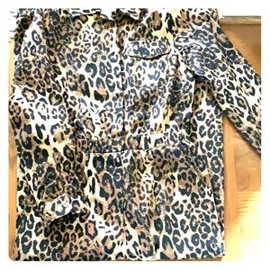 Animal print jumper elastic waist and ankle